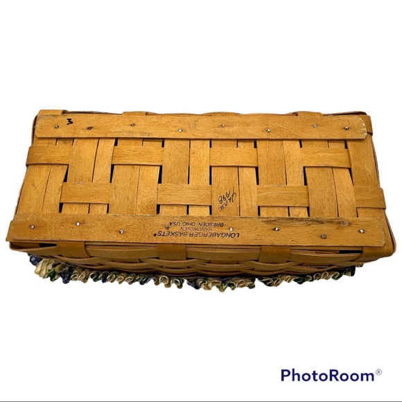 LONGABERGER Vanity Basket Rose Trellis Liner Plastic Protector - Picture 8 of 9